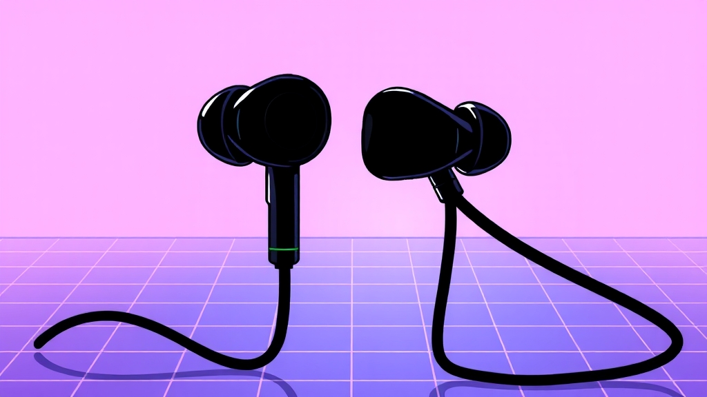 무선 이어폰 선택 시 고려 사항 (cartoon 스타일)