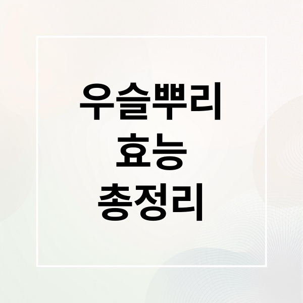 우슬뿌리
효능
총정리 (우슬뿌리 효능 먹는법)