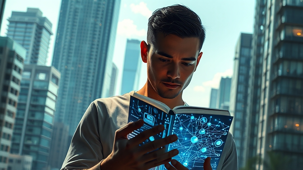 웹북의 활용 사례 및 미래 (realistic 스타일)