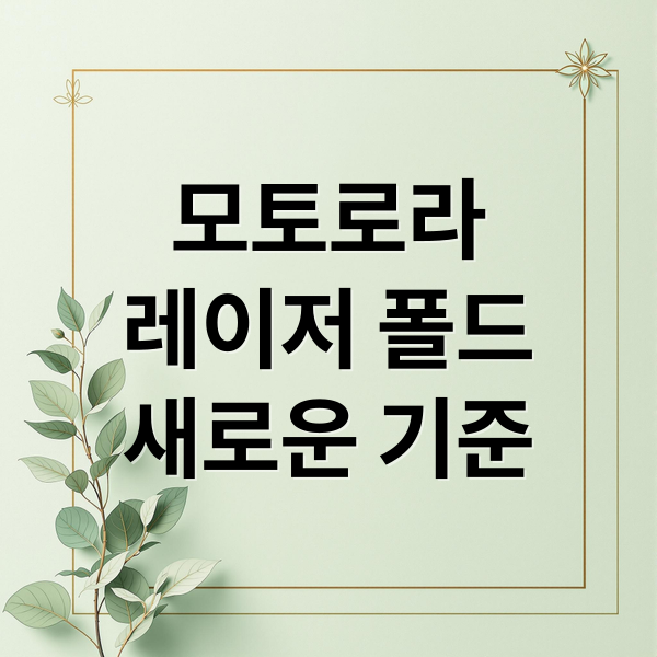 모토로라
레이저 폴드
새로운 기준 (모토로라 레이저 폴드)