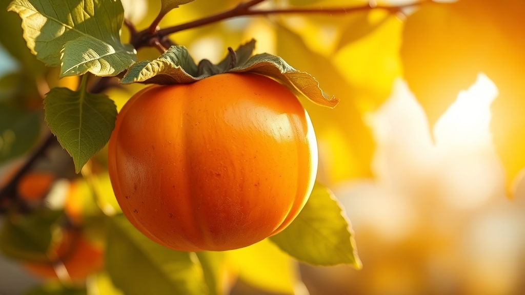 단감 효능 1: 면역력 강화 (realistic 스타일)