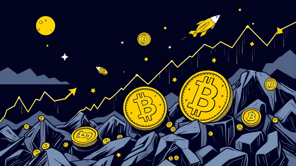 코인베이스와 연관된 주요 가상자산 및 주식 비교 (illustration 스타일)