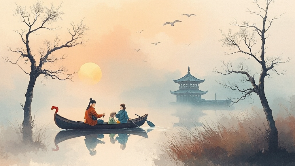 주변 관광 코스 추천 (watercolor 스타일)