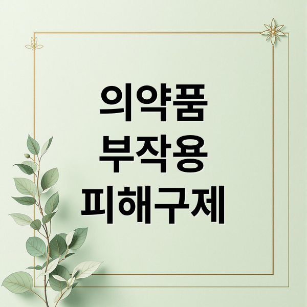 의약품
부작용
피해구제 (의약품 부작용 피해 보상 신청)