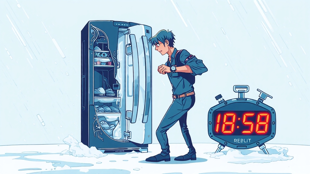 냉장고 고장, 전문가 도움 시점은? (illustration 스타일)