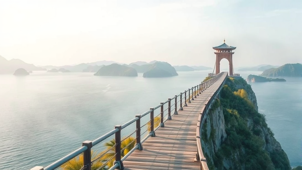 고하도 전망대에서 만나는 목포 앞바다의 절경 (watercolor 스타일)