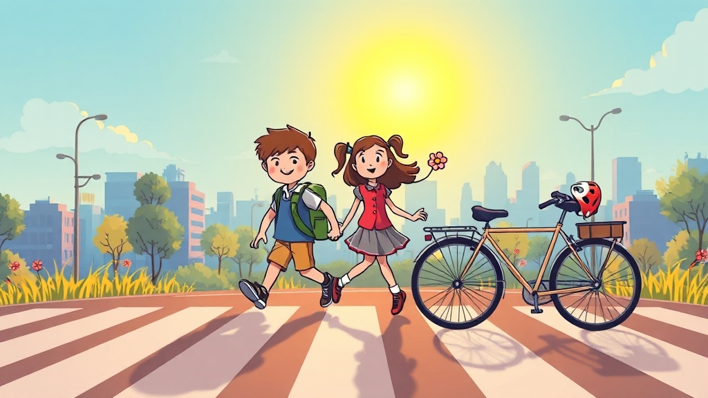 안전한 통학로, 함께 만들어요! (cartoon 스타일)