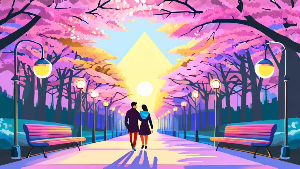 서울대공원 벚꽃 시즌 인생 사진 명소 (cartoon 스타일)