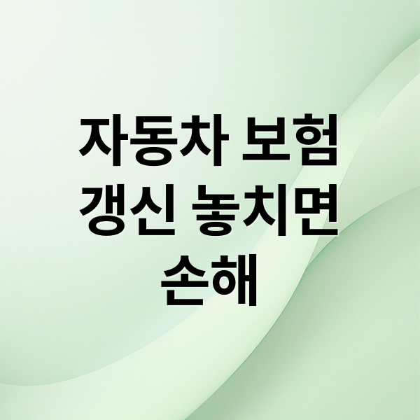 자동차 보험
갱신 놓치면
손해 (자동차 보험 갱신 시기)