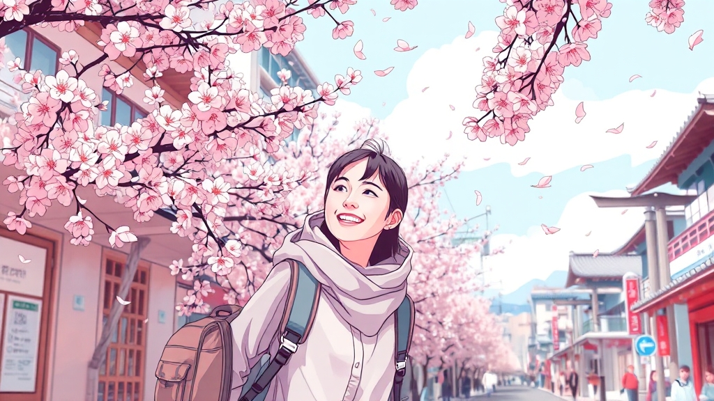 일본 여행, 포켓 와이파이와 함께! (illustration 스타일)
