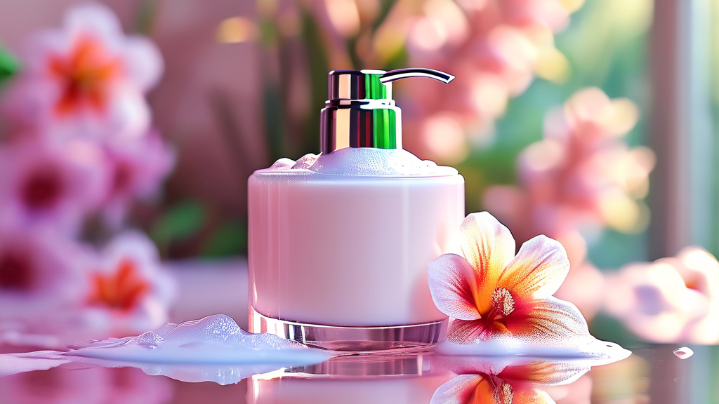 세정력 테스트: 깨끗한 피부를 위한 성능 (realistic 스타일)