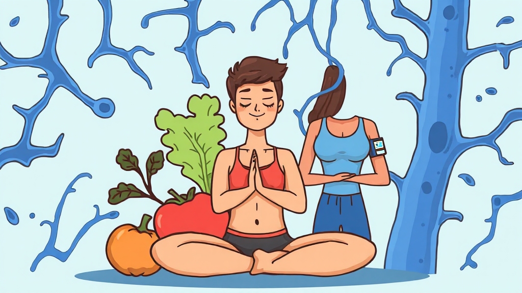 혈압 관리를 위한 생활 습관 개선 (cartoon 스타일)