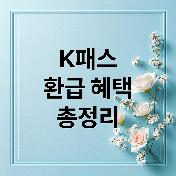 K패스
환급 혜택
총정리 (K패스 카드 발급 신청 환급)