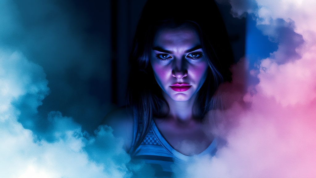 알림 불안과 심리적 영향 (watercolor 스타일)