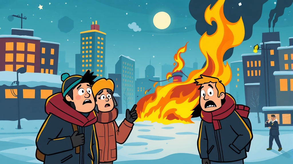 난방비 폭탄, 왜? (cartoon 스타일)