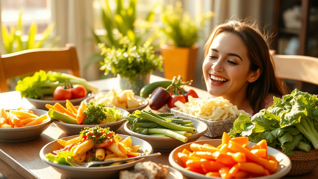 저칼로리 채소 반찬 종류 및 효능 (realistic 스타일)