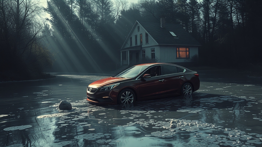 상황별 침수 꿈 해석 (realistic 스타일)