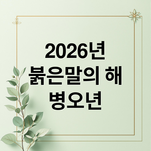 2026년
붉은말의 해
병오년 (2026년 병오년 붉은 말의 해)