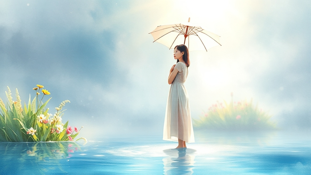 폭염 건강 관리 가이드 (watercolor 스타일)