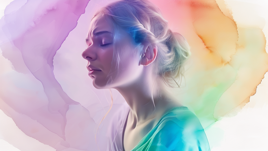 산후 갑상선염의 대표적인 증상들을 알려주세요. (watercolor 스타일)