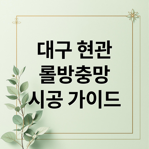 대구 현관
롤방충망
시공 가이드 (현관롤방충망 시공 방법 대구 업체 추천)