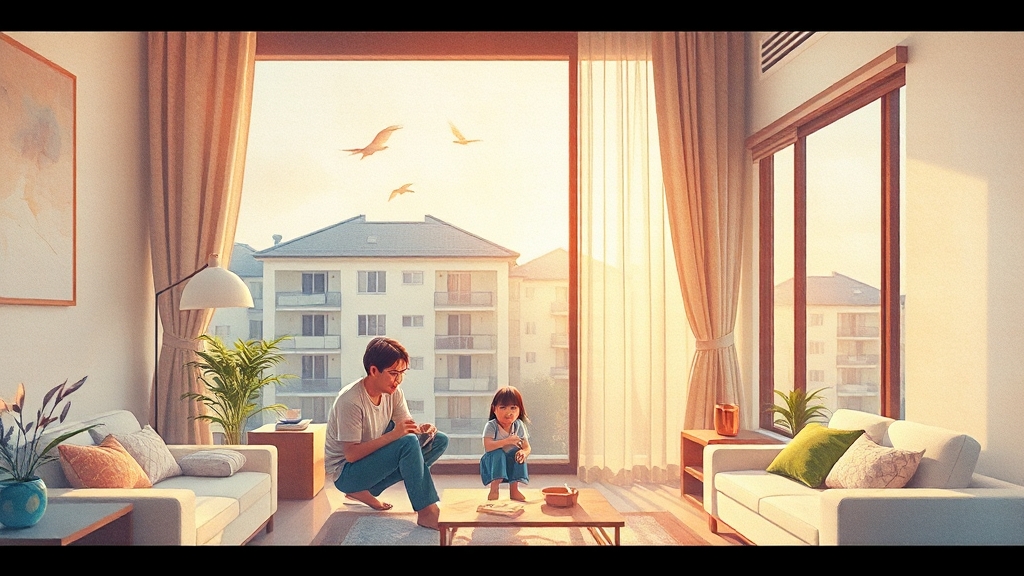 투자 및 실거주 고려 사항 (watercolor 스타일)