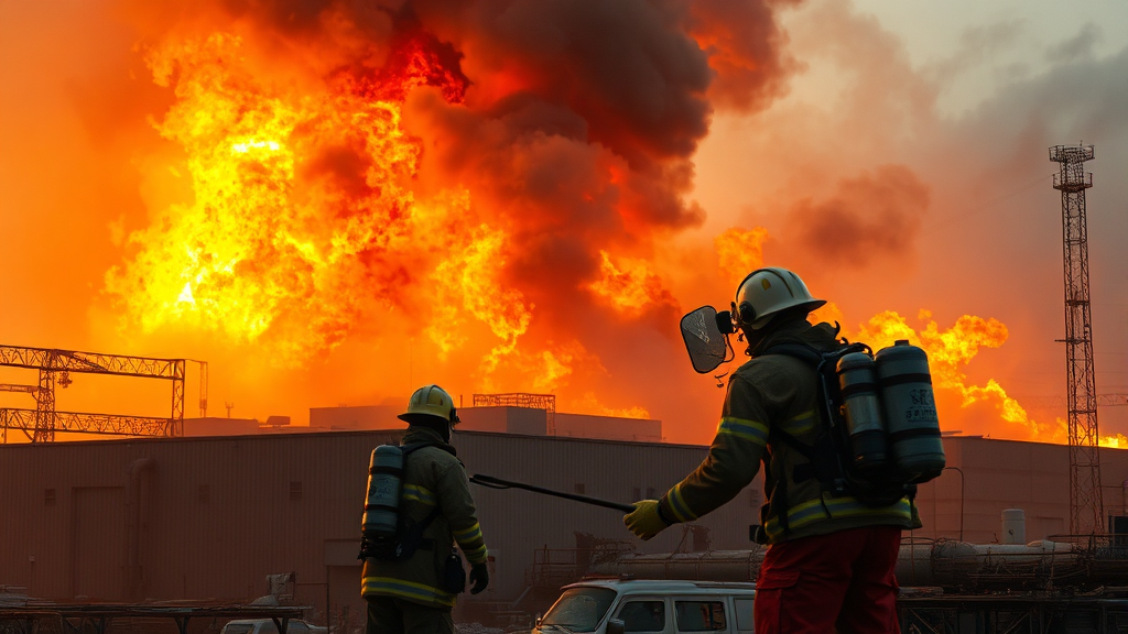 화재 진압 및 초기 대응 (realistic 스타일)