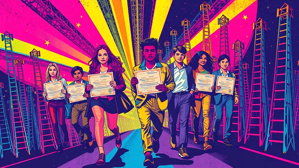 자격증 취득 후, 어떤 미래가 펼쳐질까? 자격증 취득 후, 어떤 미래가 펼쳐질까? (popart 스타일)