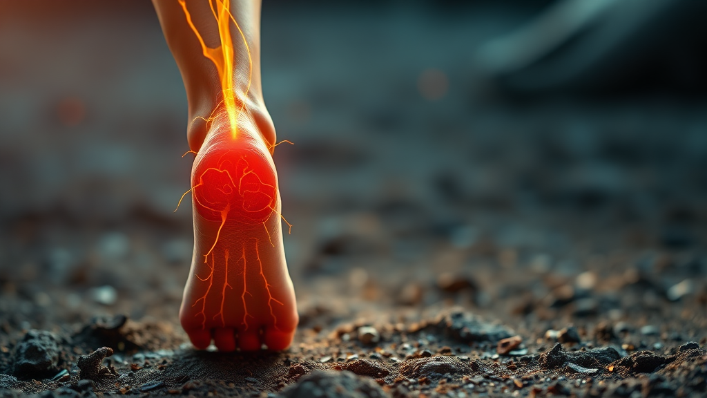 맨발걷기, 발바닥 신경 자극으로 뇌를 깨우다 (realistic 스타일)