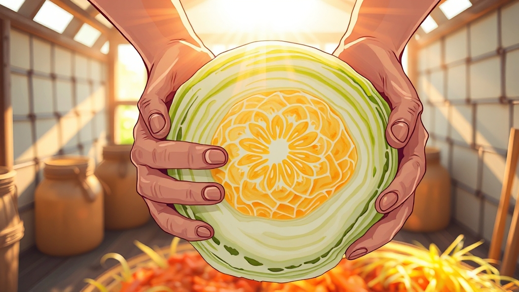 절임배추 선택 & 손질법 (illustration 스타일)