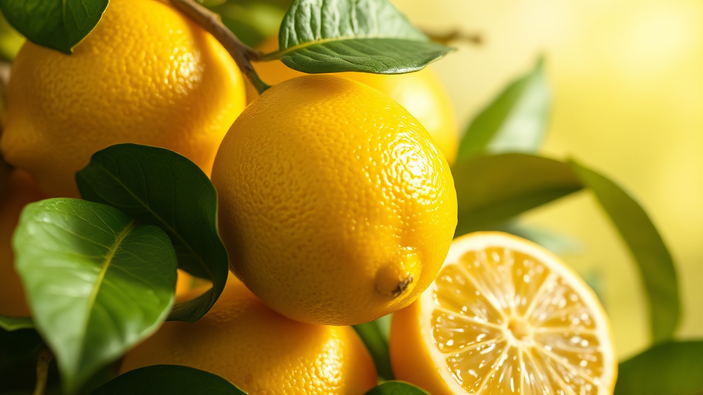 레몬의 풍부한 영양 성분과 놀라운 효능 (realistic 스타일)