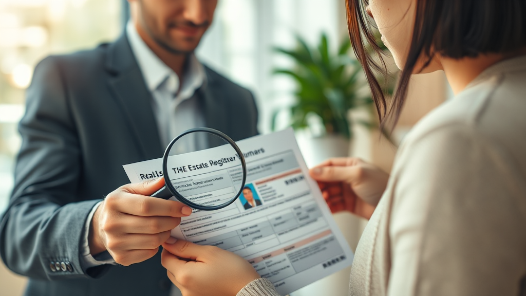 임대인 정보 확인 및 신분증 사본 확보 (realistic 스타일)