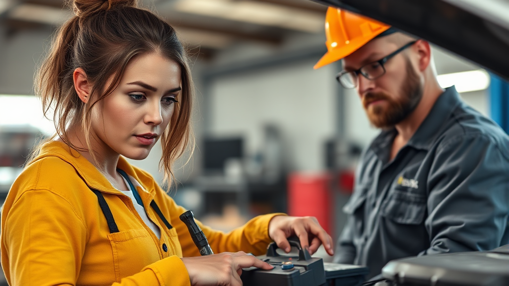 자가 교체 vs 전문가 도움 (realistic 스타일)