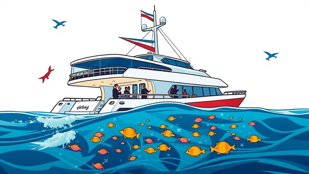 짜릿한 해양 액티비티와 즐거운 물놀이 (illustration 스타일)