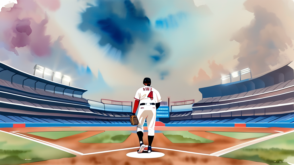 개막전 선발 투수의 의미와 시즌 예측 (watercolor 스타일)