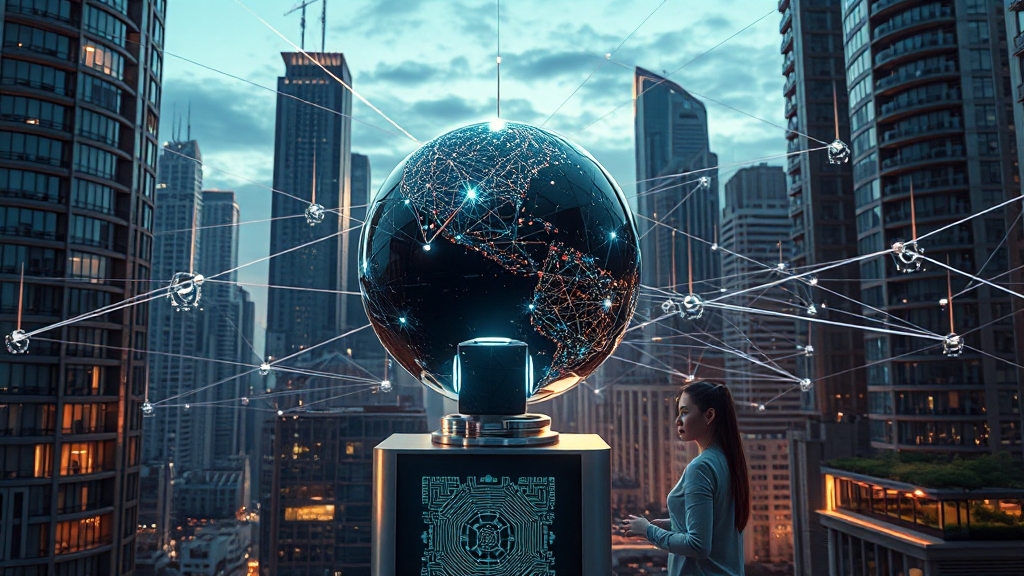 산업 미래 전망 및 윤리적 고려 (realistic 스타일)