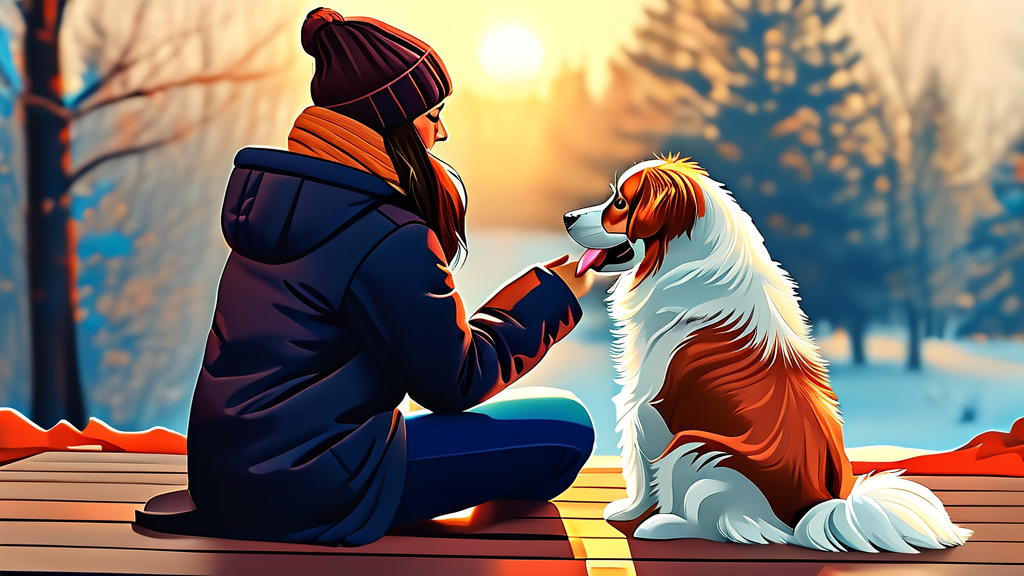 긍정 강화 훈련: 유대감을 쌓고 올바른 습관 형성하기 (illustration 스타일)