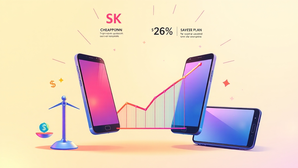SK 알뜰폰 vs 통신사 요금제, 뭐가 더 좋을까? (illustration 스타일)