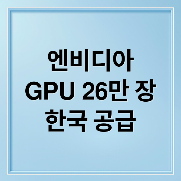 엔비디아
GPU 26만 장
한국 공급 (젠슨 황 GPU 26만장)