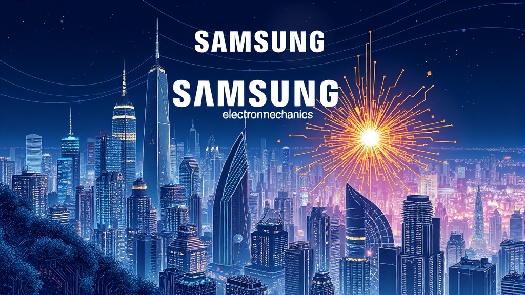 삼성전기, 놀라운 실적 성장세 (illustration 스타일)