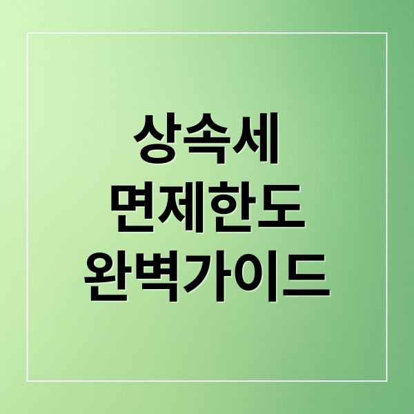 상속세
면제한도
완벽가이드 (상속세 면제한도 신고 방법)