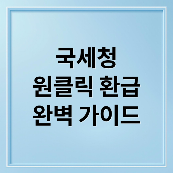 국세청
원클릭 환급
완벽 가이드 (국세청 원클릭 환급서비스)