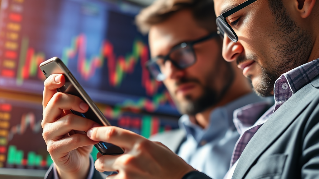 실시간 증권 시세, 어디서 확인할까? (realistic 스타일)