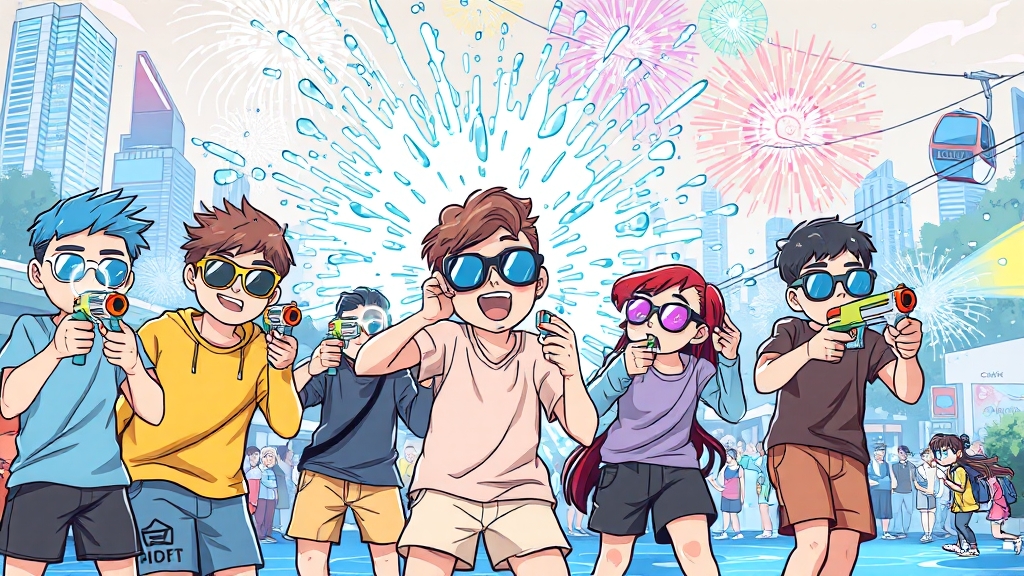 워터밤 2025 준비물 완벽 정리 (cartoon 스타일)