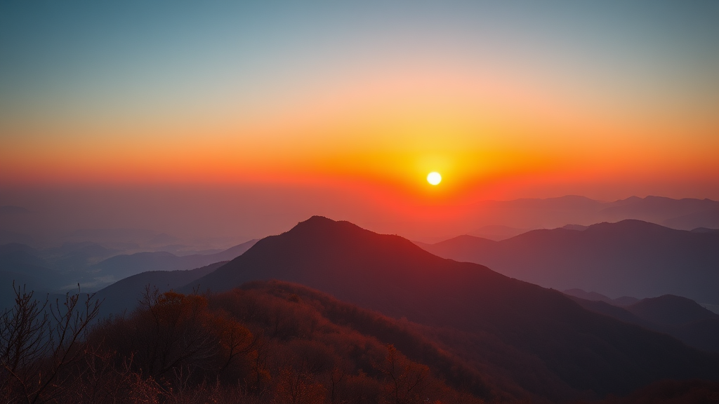 제주 해돋이 명소 (realistic 스타일)