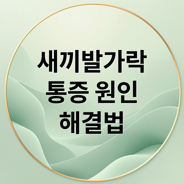 새끼발가락
통증 원인
해결법 (새끼발가락 통증)