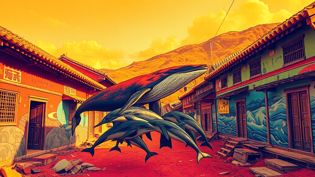 장생포 고래문화마을, 고래와 함께 시간 여행 (popart 스타일)