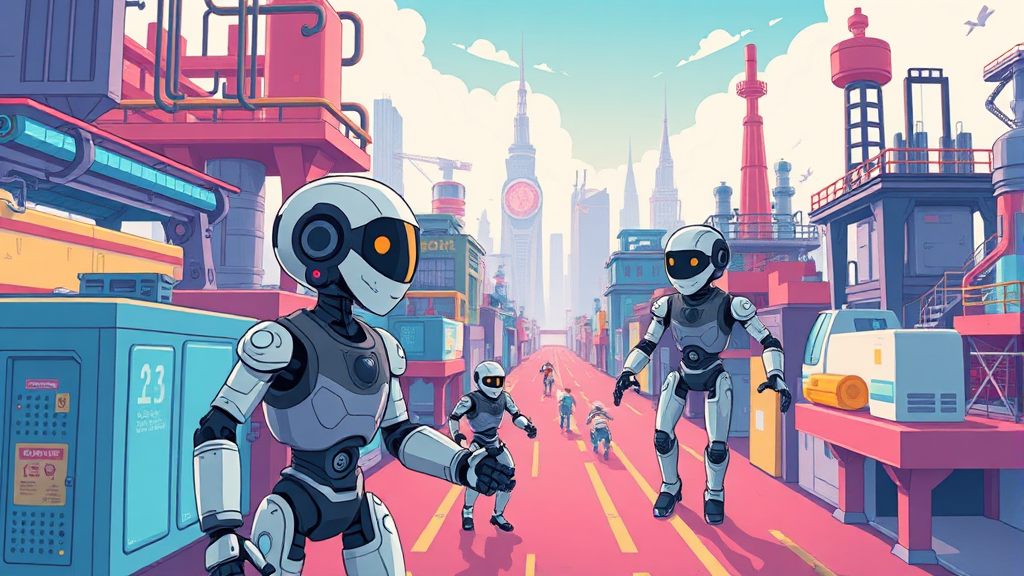 피지컬 AI 시대의 휴머노이드 로봇 (cartoon 스타일)