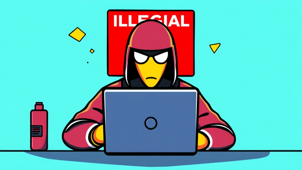 불법 사이트의 위험성: 절대 피해야 할 이유 (cartoon 스타일)