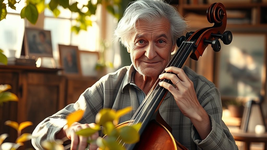 악기 연주, 건강한 노년 습관 (realistic 스타일)